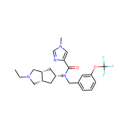 CCN1C[C@H]2C[C@@H](N(Cc3cccc(OC(F)(F)F)c3)C(=O)c3cn(C)cn3)C[C@H]2C1 ZINC000101322167