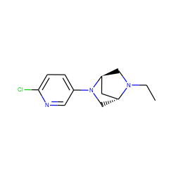 CCN1C[C@H]2C[C@H]1CN2c1ccc(Cl)nc1 ZINC000253658952