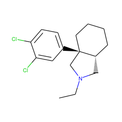 CCN1C[C@H]2CCCC[C@@]2(c2ccc(Cl)c(Cl)c2)C1 ZINC000072113757