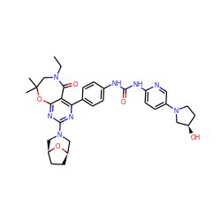 CCN1CC(C)(C)Oc2nc(N3C[C@@H]4CC[C@H](C3)O4)nc(-c3ccc(NC(=O)Nc4ccc(N5CC[C@@H](O)C5)cn4)cc3)c2C1=O ZINC000142213946