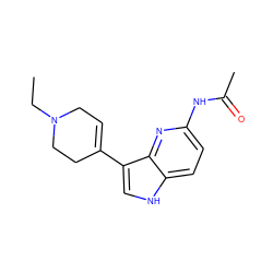 CCN1CC=C(c2c[nH]c3ccc(NC(C)=O)nc23)CC1 ZINC000013523821