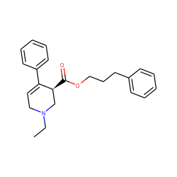 CCN1CC=C(c2ccccc2)[C@@H](C(=O)OCCCc2ccccc2)C1 ZINC000013782822