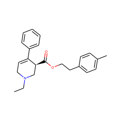 CCN1CC=C(c2ccccc2)[C@@H](C(=O)OCCc2ccc(C)cc2)C1 ZINC000013782813