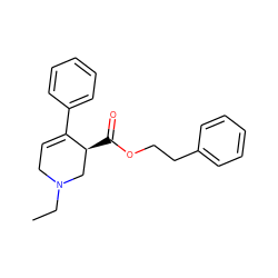 CCN1CC=C(c2ccccc2)[C@@H](C(=O)OCCc2ccccc2)C1 ZINC000013782810