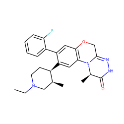 CCN1CC[C@@H](c2cc3c(cc2-c2ccccc2F)OCC2=NNC(=O)[C@@H](C)N23)[C@@H](C)C1 ZINC000299837068