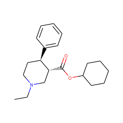 CCN1CC[C@@H](c2ccccc2)[C@H](C(=O)OC2CCCCC2)C1 ZINC000027109764