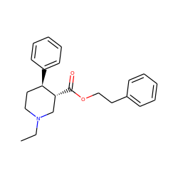 CCN1CC[C@@H](c2ccccc2)[C@H](C(=O)OCCc2ccccc2)C1 ZINC000027109766