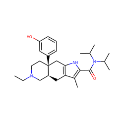 CCN1CC[C@]2(c3cccc(O)c3)Cc3[nH]c(C(=O)N(C(C)C)C(C)C)c(C)c3C[C@H]2C1 ZINC000026750821