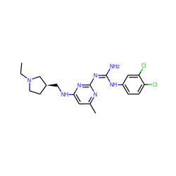 CCN1CC[C@H](CNc2cc(C)nc(/N=C(/N)Nc3ccc(Cl)c(Cl)c3)n2)C1 ZINC000005807722