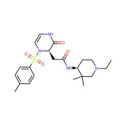 CCN1CC[C@H](NC(=O)C[C@@H]2C(=O)NC=CN2S(=O)(=O)c2ccc(C)cc2)C(C)(C)C1 ZINC000073197671