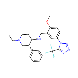 CCN1CC[C@H](NCc2cc(-n3nnnc3C(F)(F)F)ccc2OC)[C@H](c2ccccc2)C1 ZINC000073196061