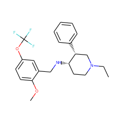 CCN1CC[C@H](NCc2cc(OC(F)(F)F)ccc2OC)[C@H](c2ccccc2)C1 ZINC000073196718