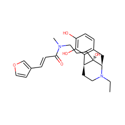 CCN1CC[C@H]2c3c(ccc(O)c3O)C[C@@H]1[C@]2(O)CCCN(C)C(=O)/C=C/c1ccoc1 ZINC000095594575