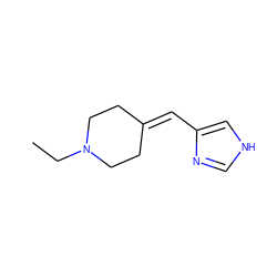 CCN1CCC(=Cc2c[nH]cn2)CC1 ZINC000013612842