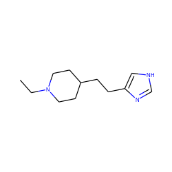 CCN1CCC(CCc2c[nH]cn2)CC1 ZINC000013612839