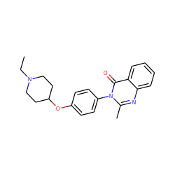 CCN1CCC(Oc2ccc(-n3c(C)nc4ccccc4c3=O)cc2)CC1 ZINC000040937218