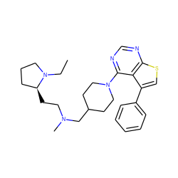 CCN1CCC[C@@H]1CCN(C)CC1CCN(c2ncnc3scc(-c4ccccc4)c23)CC1 ZINC000146430617