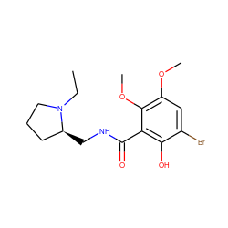 CCN1CCC[C@@H]1CNC(=O)c1c(O)c(Br)cc(OC)c1OC ZINC000031424951