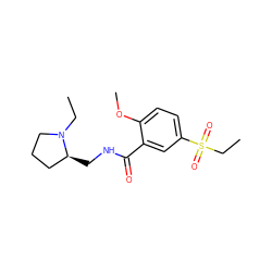 CCN1CCC[C@@H]1CNC(=O)c1cc(S(=O)(=O)CC)ccc1OC ZINC000000601298