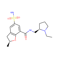 CCN1CCC[C@@H]1CNC(=O)c1cc(S(N)(=O)=O)cc2c1O[C@@H](C)C2 ZINC000013860953