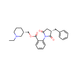 CCN1CCC[C@H](COC(=O)c2ccccc2N2C(=O)C[C@H](Cc3ccccc3)C2=O)C1 ZINC000082153459