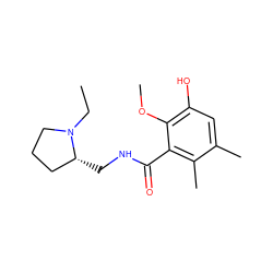 CCN1CCC[C@H]1CNC(=O)c1c(C)c(C)cc(O)c1OC ZINC000064447503