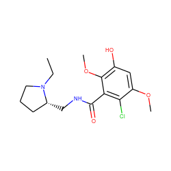 CCN1CCC[C@H]1CNC(=O)c1c(Cl)c(OC)cc(O)c1OC ZINC000064447354