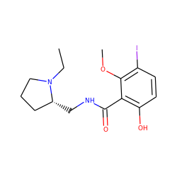 CCN1CCC[C@H]1CNC(=O)c1c(O)ccc(I)c1OC ZINC000012356025