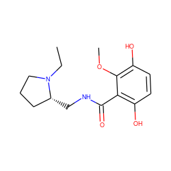 CCN1CCC[C@H]1CNC(=O)c1c(O)ccc(O)c1OC ZINC000034343085