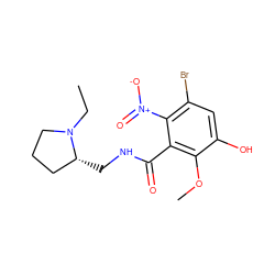 CCN1CCC[C@H]1CNC(=O)c1c(OC)c(O)cc(Br)c1[N+](=O)[O-] ZINC000064448447