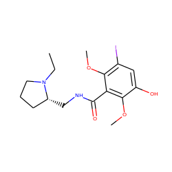 CCN1CCC[C@H]1CNC(=O)c1c(OC)c(O)cc(I)c1OC ZINC000064448783