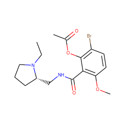 CCN1CCC[C@H]1CNC(=O)c1c(OC)ccc(Br)c1OC(C)=O ZINC000028258784