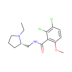 CCN1CCC[C@H]1CNC(=O)c1c(OC)ccc(Cl)c1Cl ZINC000064447808