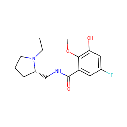 CCN1CCC[C@H]1CNC(=O)c1cc(F)cc(O)c1OC ZINC000064447767