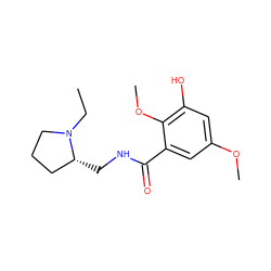 CCN1CCC[C@H]1CNC(=O)c1cc(OC)cc(O)c1OC ZINC000064446904