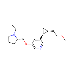 CCN1CCC[C@H]1COc1cncc([C@H]2C[C@@H]2CCOC)c1 ZINC000096915341