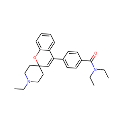 CCN1CCC2(C=C(c3ccc(C(=O)N(CC)CC)cc3)c3ccccc3O2)CC1 ZINC000040952971