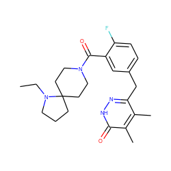 CCN1CCCC12CCN(C(=O)c1cc(Cc3n[nH]c(=O)c(C)c3C)ccc1F)CC2 ZINC000045354854