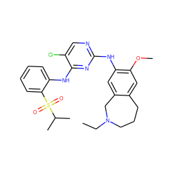 CCN1CCCc2cc(OC)c(Nc3ncc(Cl)c(Nc4ccccc4S(=O)(=O)C(C)C)n3)cc2C1 ZINC000473134239