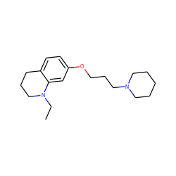 CCN1CCCc2ccc(OCCCN3CCCCC3)cc21 ZINC000036188036