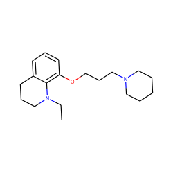 CCN1CCCc2cccc(OCCCN3CCCCC3)c21 ZINC000040567071