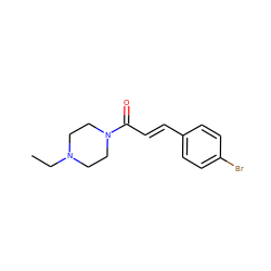 CCN1CCN(C(=O)/C=C/c2ccc(Br)cc2)CC1 ZINC000055082788