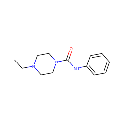 CCN1CCN(C(=O)Nc2ccccc2)CC1 ZINC000169686514