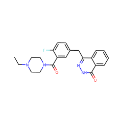 CCN1CCN(C(=O)c2cc(Cc3n[nH]c(=O)c4ccccc34)ccc2F)CC1 ZINC000045506285