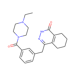 CCN1CCN(C(=O)c2cccc(Cc3n[nH]c(=O)c4c3CCCC4)c2)CC1 ZINC000169177184