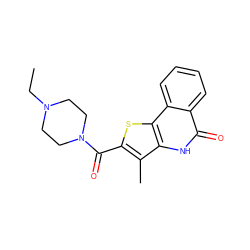 CCN1CCN(C(=O)c2sc3c([nH]c(=O)c4ccccc43)c2C)CC1 ZINC000169352956