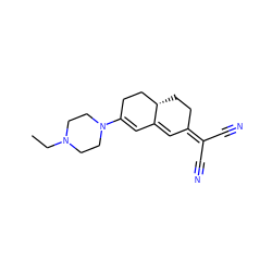 CCN1CCN(C2=CC3=CC(=C(C#N)C#N)CC[C@H]3CC2)CC1 ZINC000022036220