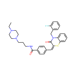 CCN1CCN(CCCNC(=O)c2ccc(/C=C3/Sc4ccccc4N(Cc4ccccc4F)C3=O)cc2)CC1 ZINC000022947466