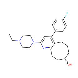 CCN1CCN(c2cc(-c3ccc(F)cc3)c3c(n2)CC[C@@H](O)CCC3)CC1 ZINC000028122515