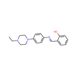 CCN1CCN(c2ccc(/N=C/c3ccccc3O)cc2)CC1 ZINC000000353113